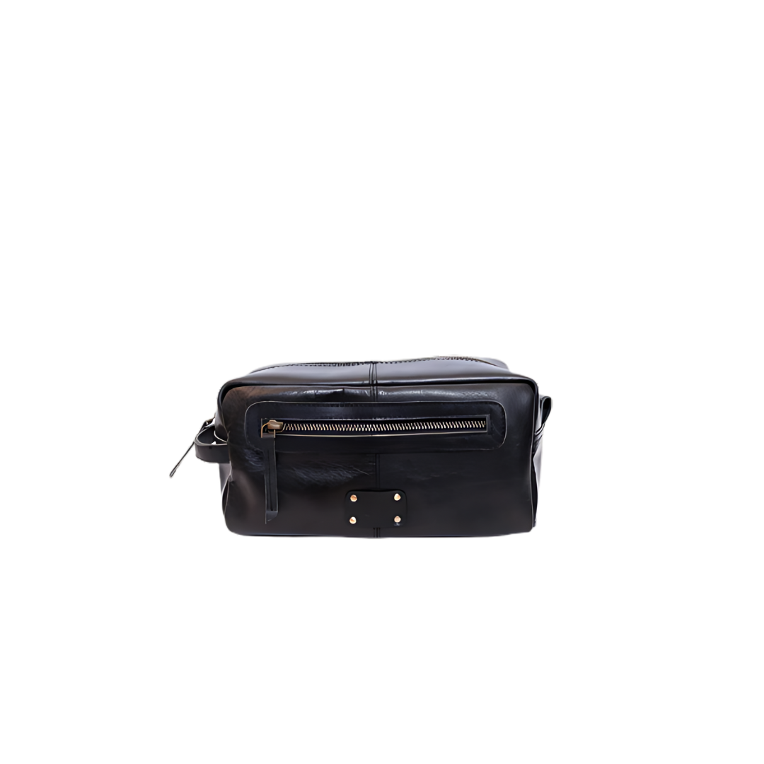 ON the go pouch Genuine Leather Tolietry Bag Tan Touch