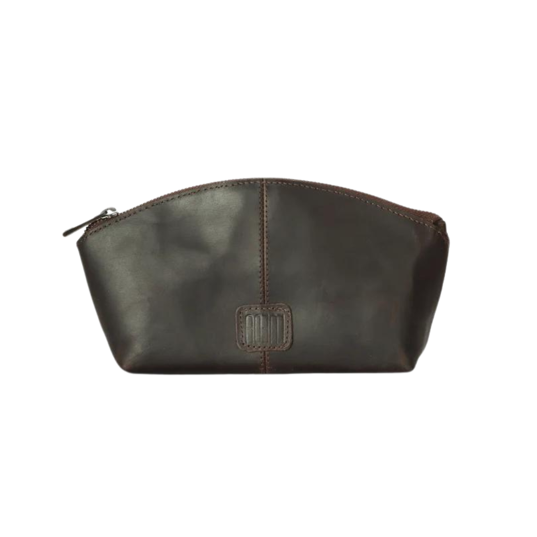 Roamready Genuine Leather Makeup Pouch Orange Touch