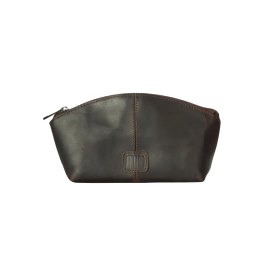 Roamready Genuine Leather Makeup Pouch Muddy Brown