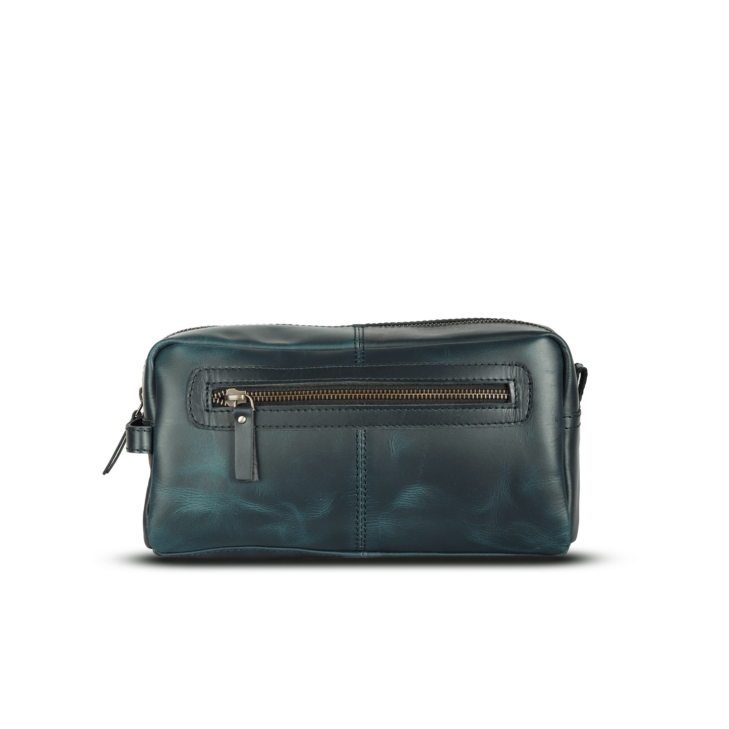 ON the go pouch Genuine Leather Tolietry Bag Ebony Black