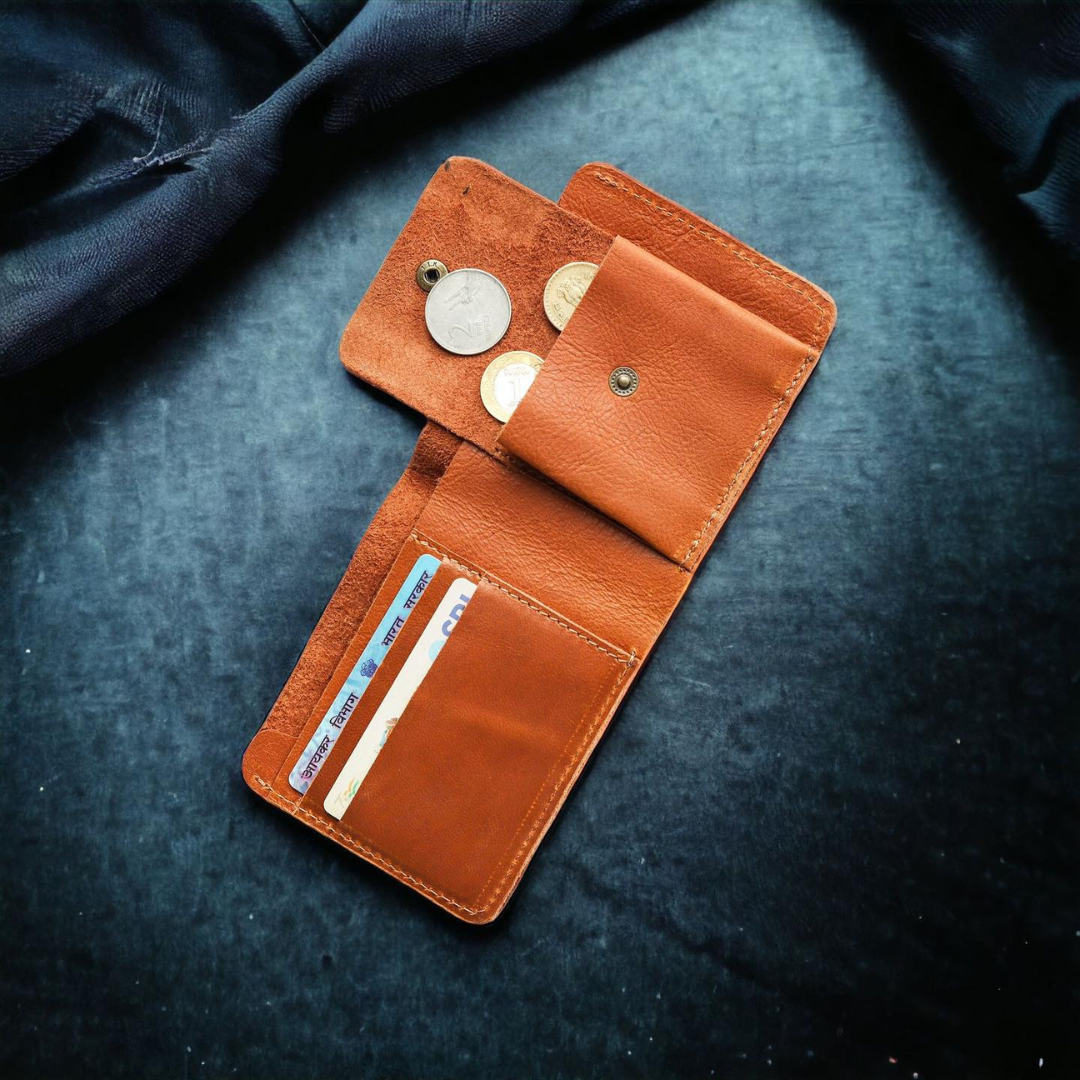 Mini Pocket Glam Leather Wallet Tan Touch