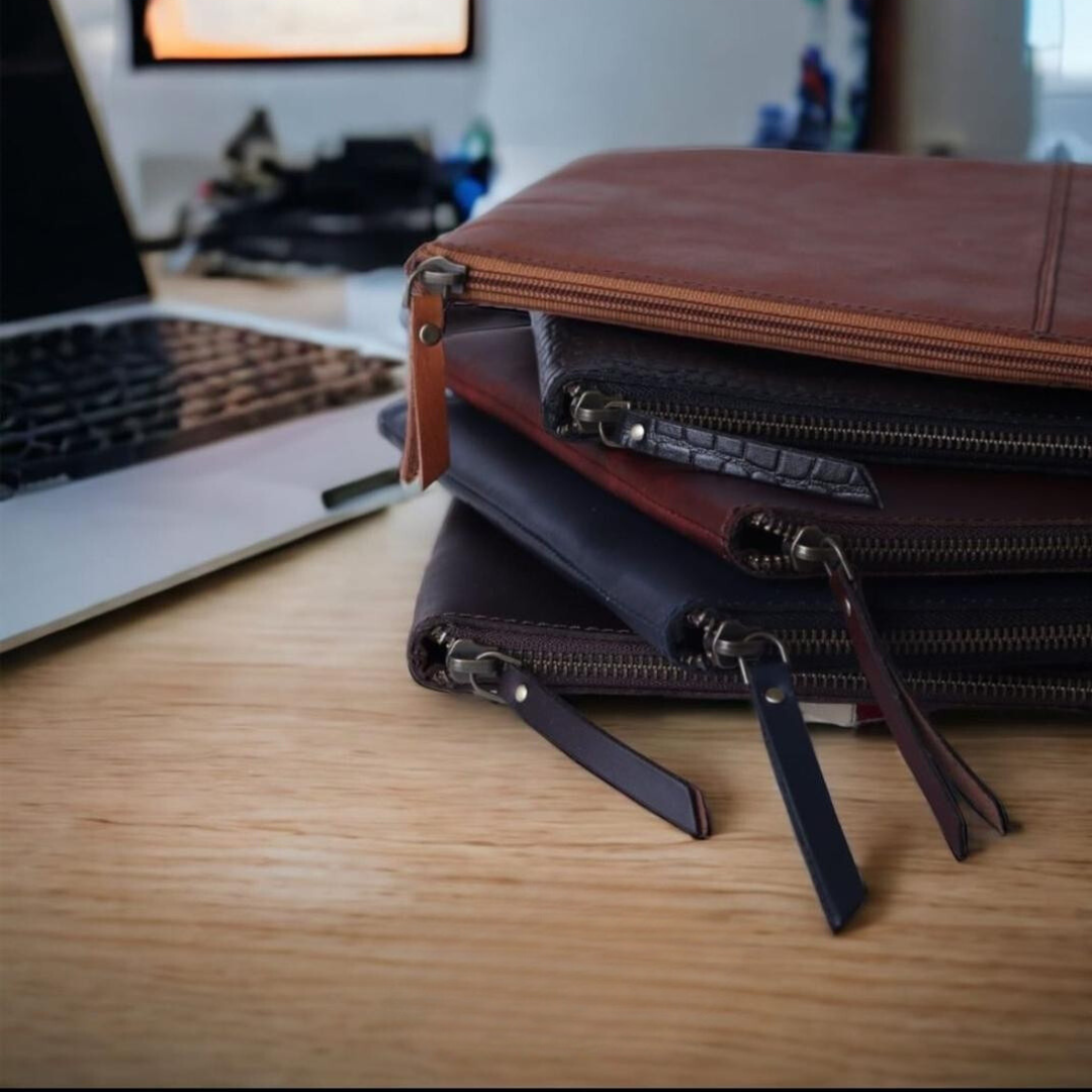 Sleek Macbook Sleeve Genuine Leather Laptop Bag Tan Touch