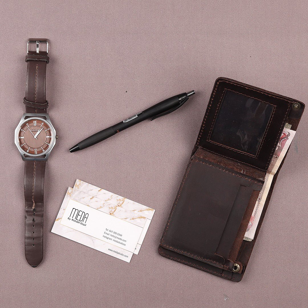 Mini Glam Leather Wallet Muddy Brown