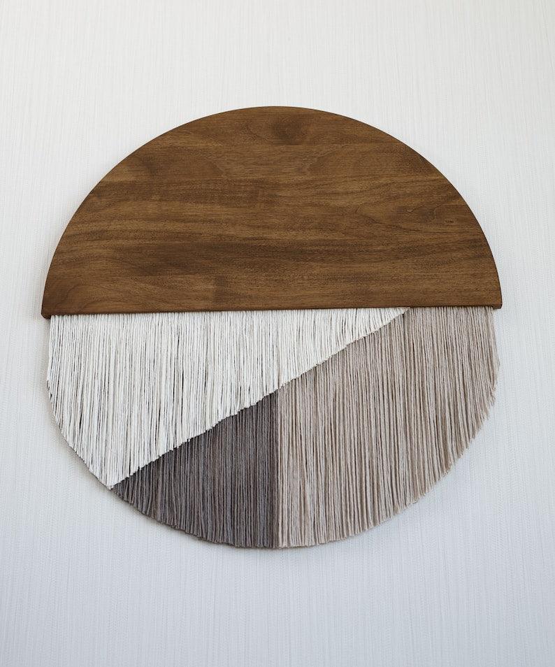 Sacred Threadwork - round fiber art tricolor
