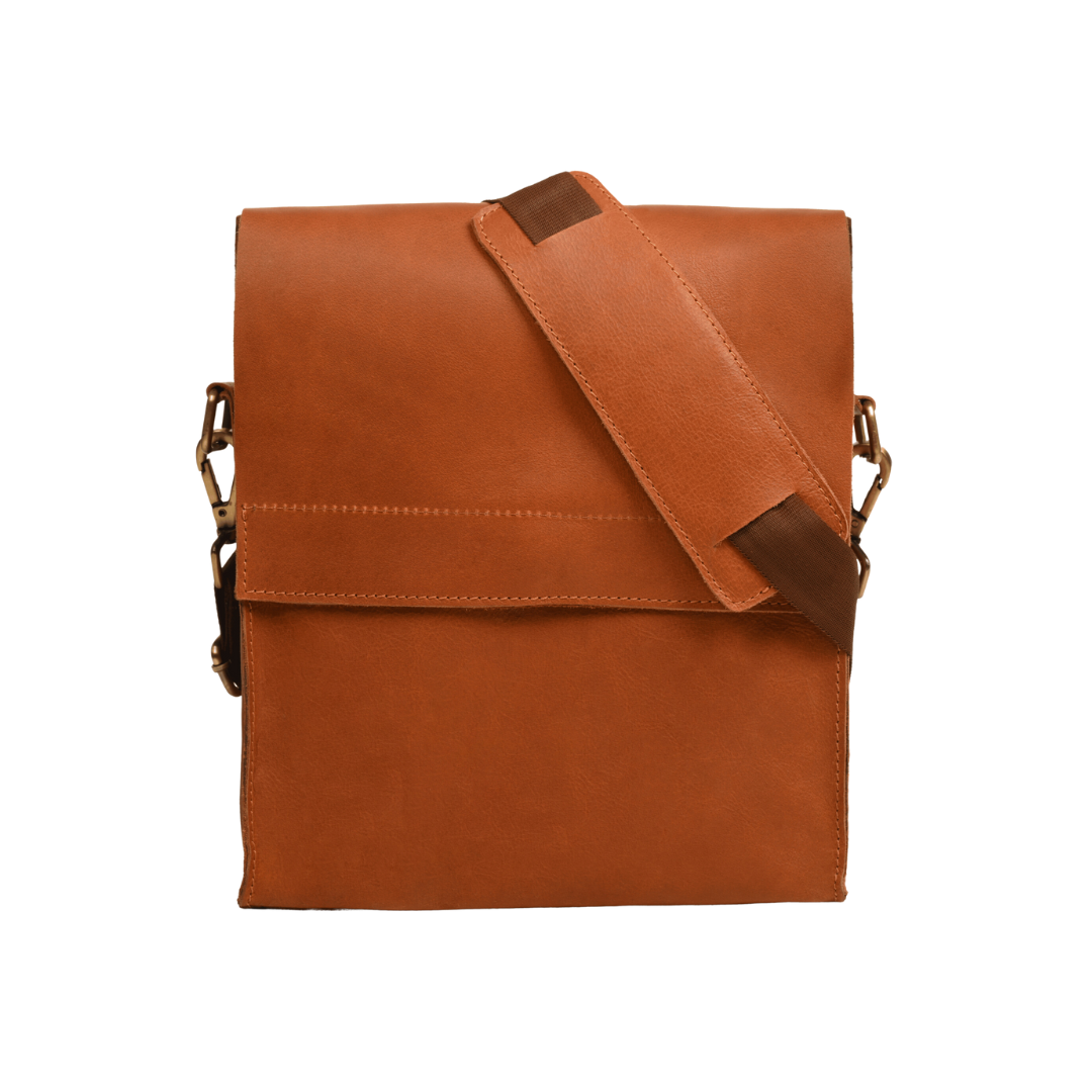 Classic Crossover Genuine Leather Cross Body Bag Sepia Wine