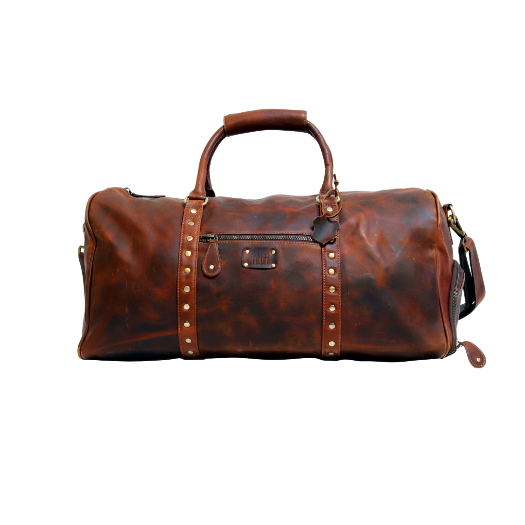 Explore Ready Genuine Leather Duffle Bag Sepia Wine