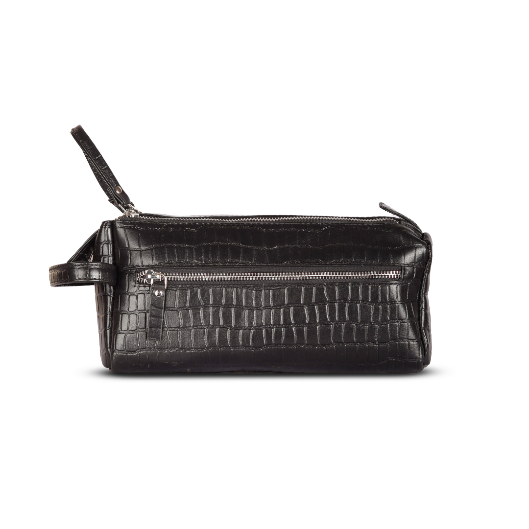 Travel Mate Genuine Leather Tolietry Bag Midnight Blue