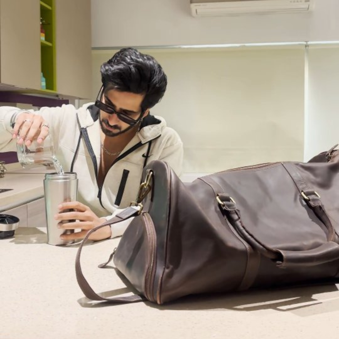 Classic Hold Genuine Leather Duffle Bag Muddy Brown