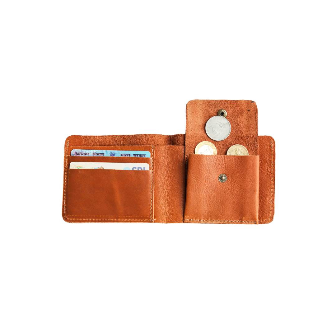 Mini Pocket Glam Leather Wallet Tan Touch