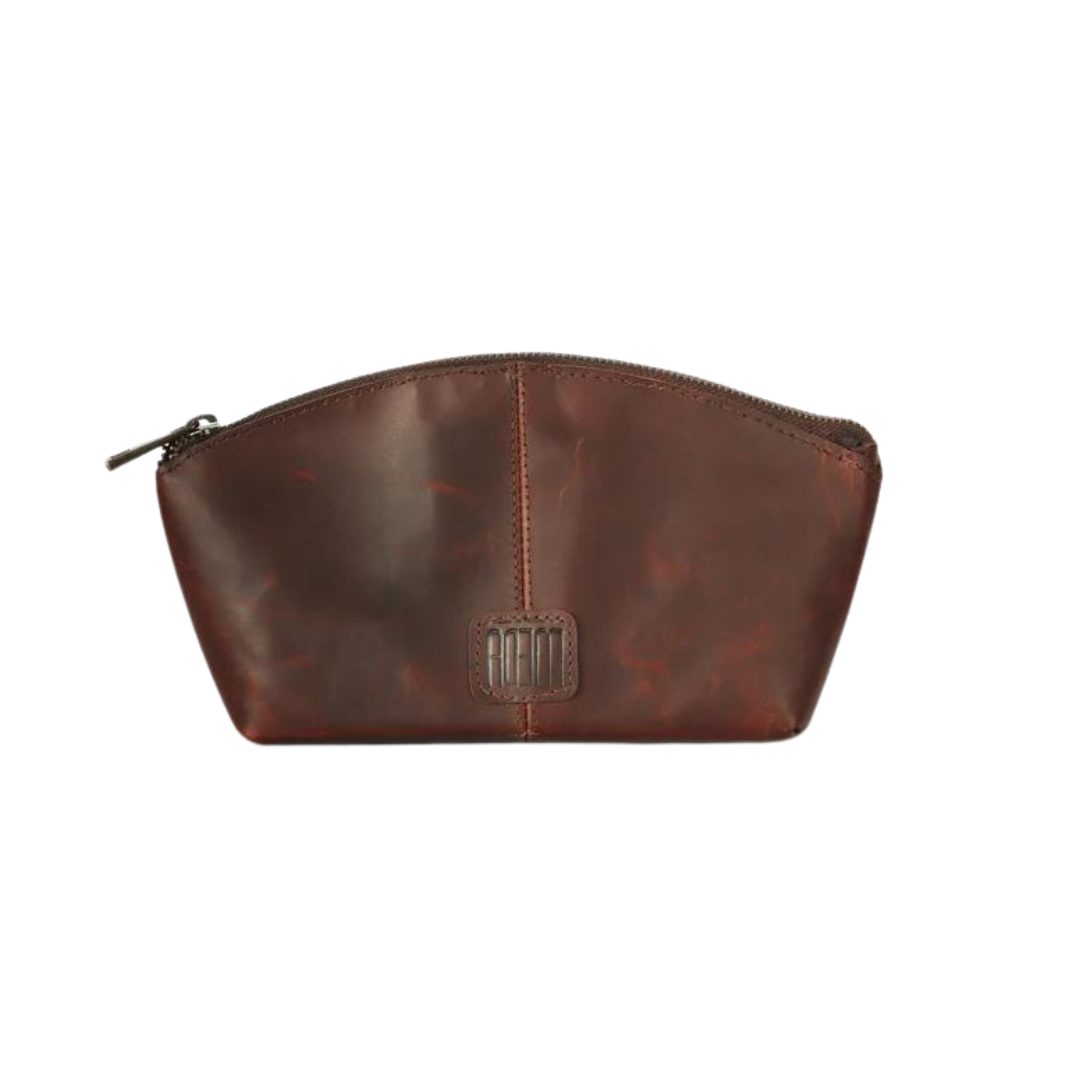 Roamready Genuine Leather Makeup Pouch Midnight Blue