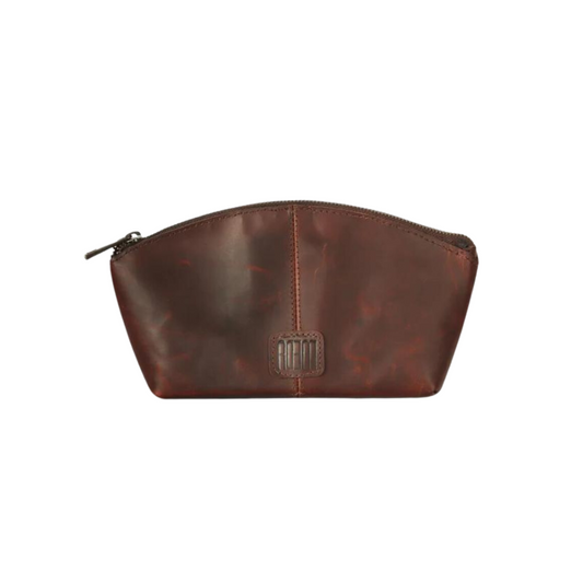 Roamready Genuine Leather Makeup Pouch Sepia Wine