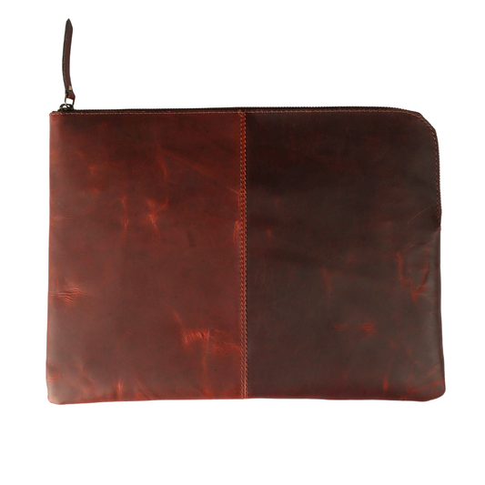 Sleek Macbook Sleeve Genuine Leather Laptop Bag Sepia Wine