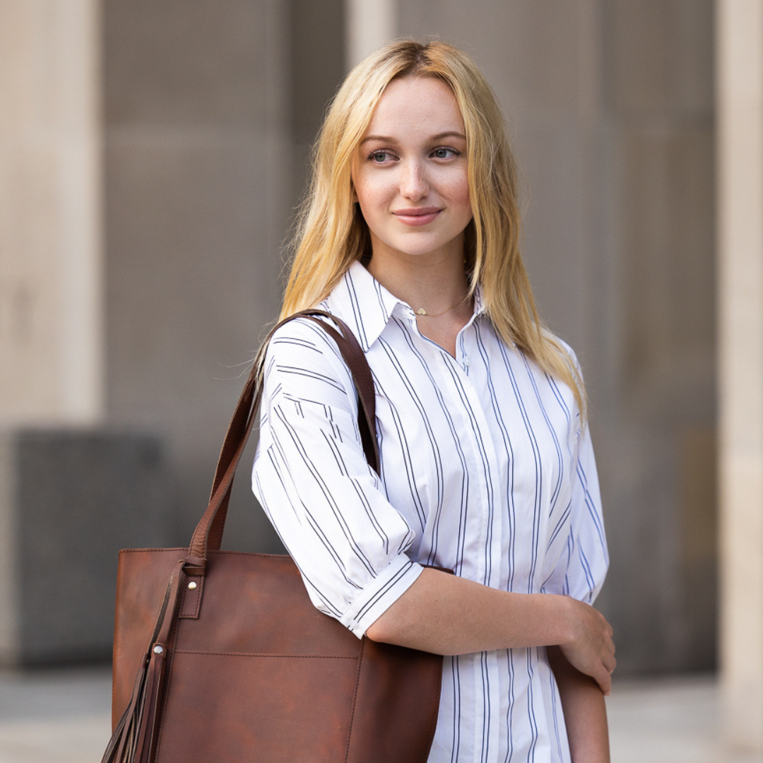 Shopper Tote Bag	Sepia Wine