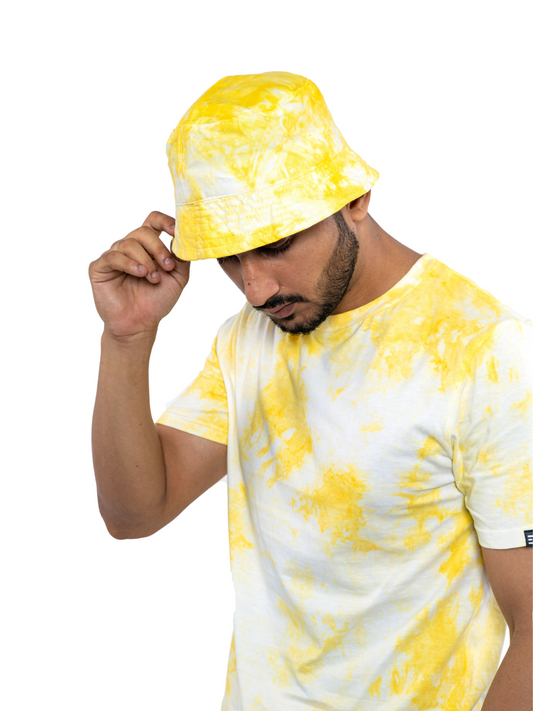 Yellow Tie & Dye Bucket Hats - Men